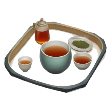 chinese tray with tea sticker