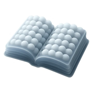 thick open book made entirely of small very bright white fluffy convex clouds, matte glass style sticker
