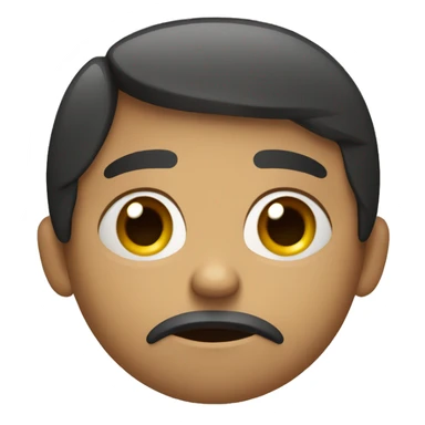 Draw a sad face: downturned eyebrows, dull eyes, frowning mouth. Simple background, natural skin tone, and focus on details that express sadness sticker