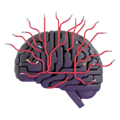 AI digital brain with circuits sticker
