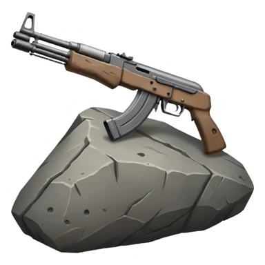 The rock with an ak-47 sticker