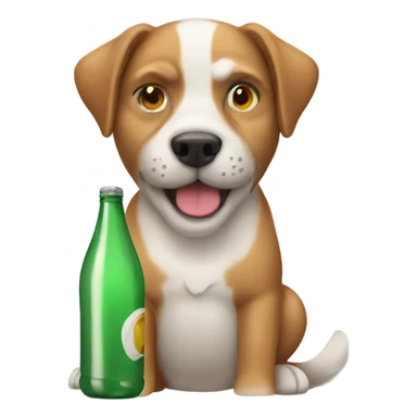 Dog with a bottle  sticker