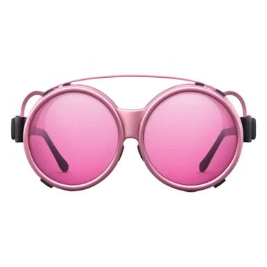 pink tinted welding goggles, round pink lenses, minimal frame, safety glasses sticker