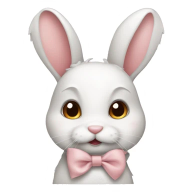 bunny wearing a bow sticker