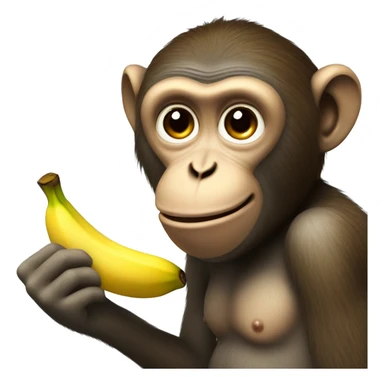 Monkey eating banana  sticker