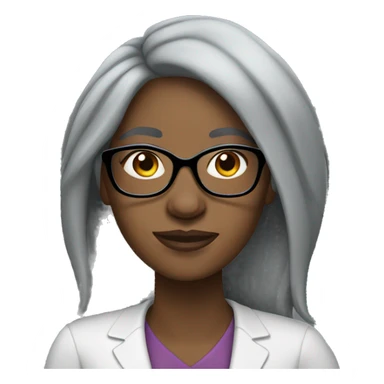 African American woman with glasses and long grey hair sticker