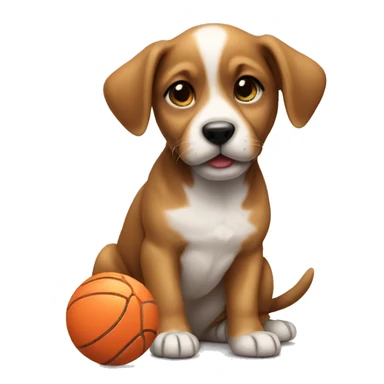Puppy playing ball sticker