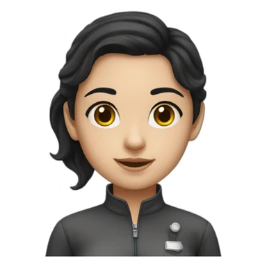 A beautiful black-haired Solvak girl who studies anatomy sticker