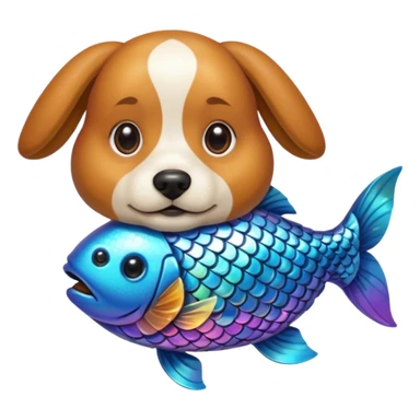 un chien avec des écailles de poisson sticker