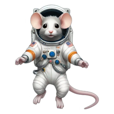 astronaut rat levitating sticker