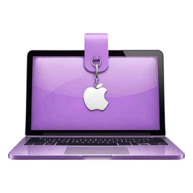 Discount tag with macbook ios light violet elements. sticker