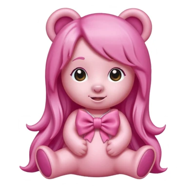 gummy bear with long hair and a hairbow sticker