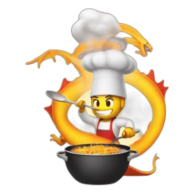 the dragon is cooking sticker