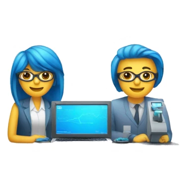 una empresa de tecnologia se llama perceptio y quiere una emoji de identidad, que sea azul, que se vea innovador, confiable, empatico sticker