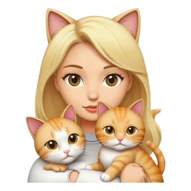 blonde woman with cat sticker