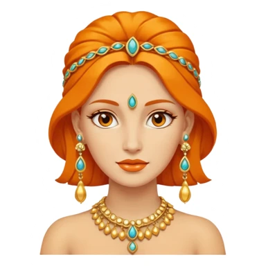 Ancient orange Women with Earrings sticker