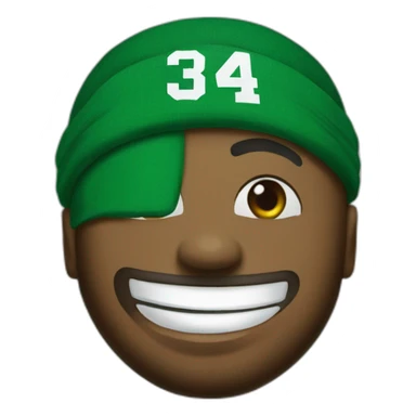 Paul Pierce with green headband and "CELTICS" and "34" written on jersey sticker
