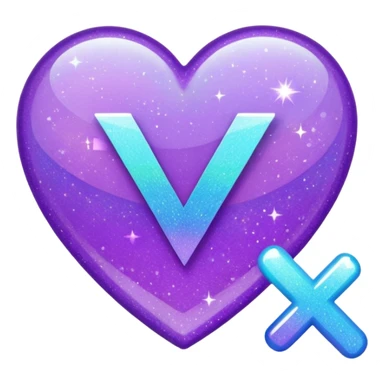 glitter purple and cian checkmark sticker