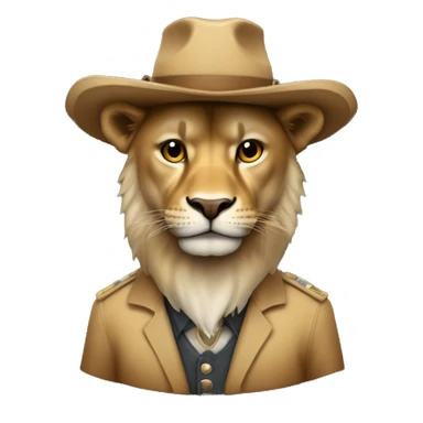 un leon con sombrero al lado de una fotocopiadora sticker