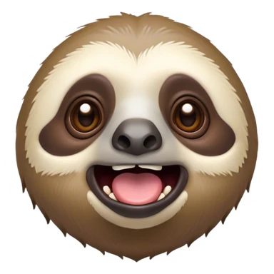 Cinematic Comical Sloth Portrait Emoji, Head tilted dramatically with an exaggeratedly shocked expression, featuring a slow, adorably sluggish form with wide, comically expressive eyes full of humorous disbelief, Simplified yet hilariously expressive features, highly detailed, glowing with a slightly sassy, lazy glow, high shine, dramatic yet playful, stylized with an air of quirky, unhurried attitude, soft glowing outline, capturing the essence of a meme-worthy sloth that looks ready to side-eye its way into viral fame! sticker