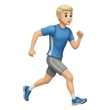man running to the right, full body, walking clothes sticker
