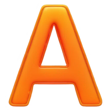 Letter A - Z in neon light color orange sticker
