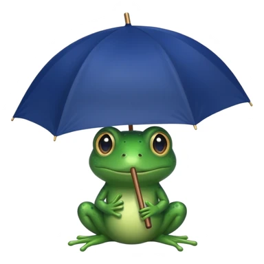 Frog hold dark blue umbrella sticker
