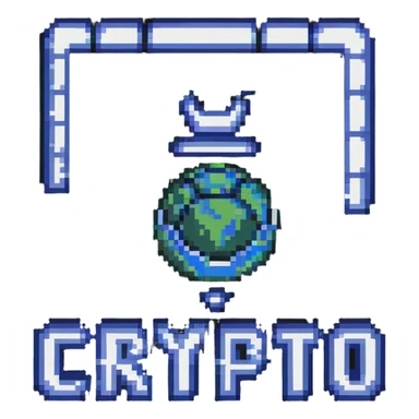 SR CRYPTO text in retro gaming pixel font sticker