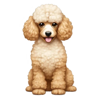 Apricot poodle with white chest sticker