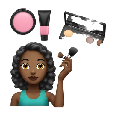 A girl doing her makeup  sticker