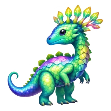 Shiny Exotic Cute Nebulae Sparkly Meganium-Aurorus-Amaura-Hybrid-Creature with pattern-markings sticker