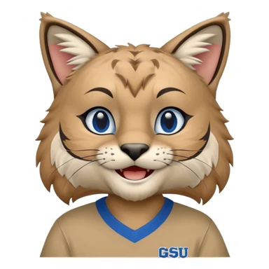 Georgia College and State University Bobcat mascot emoji copy and paste sticker