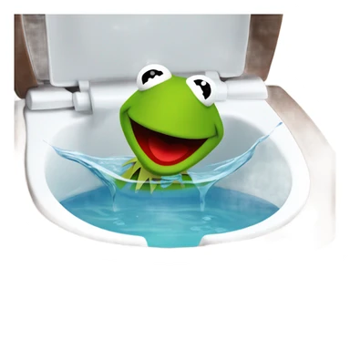 kermit head in toilet sticker