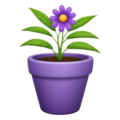 purple flower pot sticker