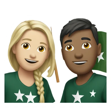 Pakistan and Australia flag side by side sticker