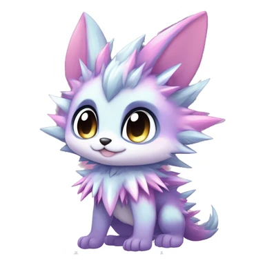 Anthro Scalie Spiky Cool Edgy Magical Shiny Colorful Pastel Sparkle Kemono-style Chibi Fantasy-Animal-Fakémon-Pokémon-Hybrid Fur Sona Aesthetic Full Body sticker