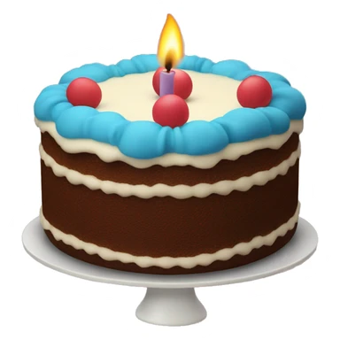 Cake in the Lambet style with one candle on the top sticker
