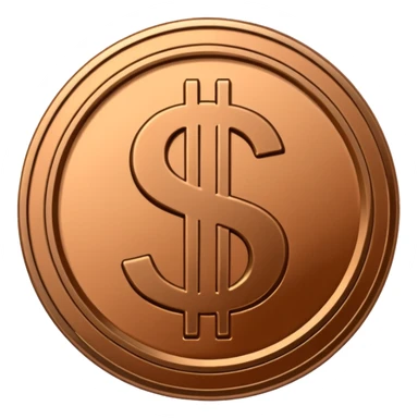 Coin bronze, Dollar sign. sticker
