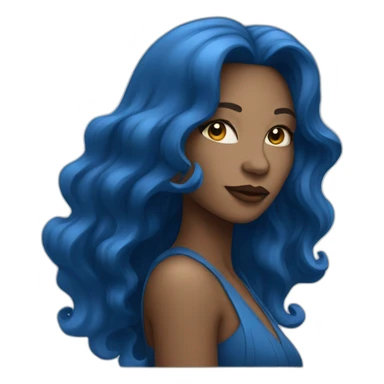 jazz singer with blue long hair, woman, 43 years old sticker