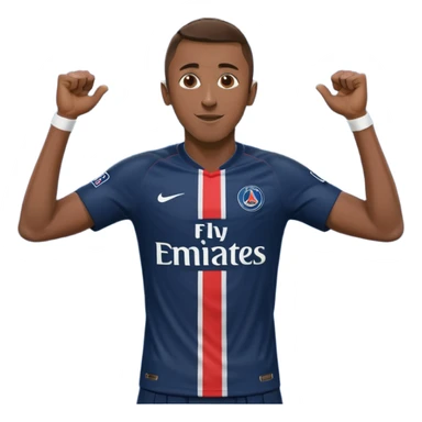 Matuidi doing his signature arms-out celebration in PSG kit sticker