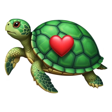Turtle with a heart sticker