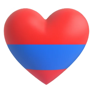 Heart painted in the colors of the Russian flag sticker