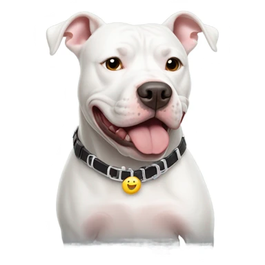 White pitbull with collar that spells out ice  sticker