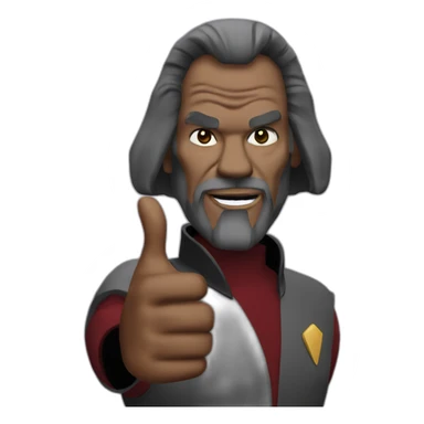 Worf two thumbs up sticker