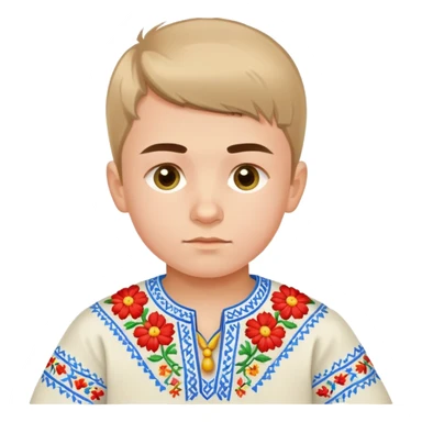 Ukrainian boy in traditional embroidered vyshyvanka shirt sticker
