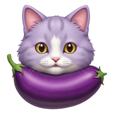 Kitty with a eggplant sticker