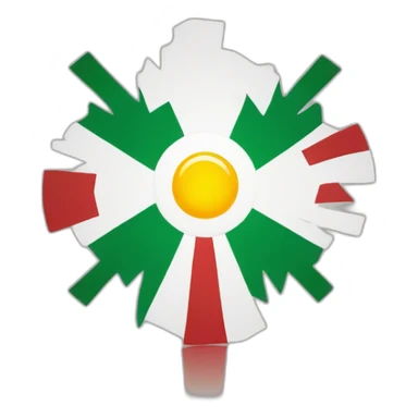 Flag red white Green and a sun in the middle sticker