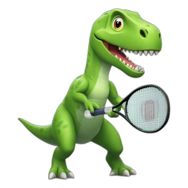 Dinosaur playing tennis sticker
