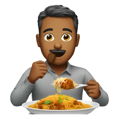 eating biryani sticker