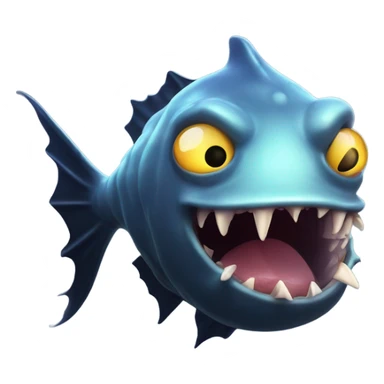 Anglerfish with a glowing lure hanging from its forehead, sharp teeth, and big eyes. sticker